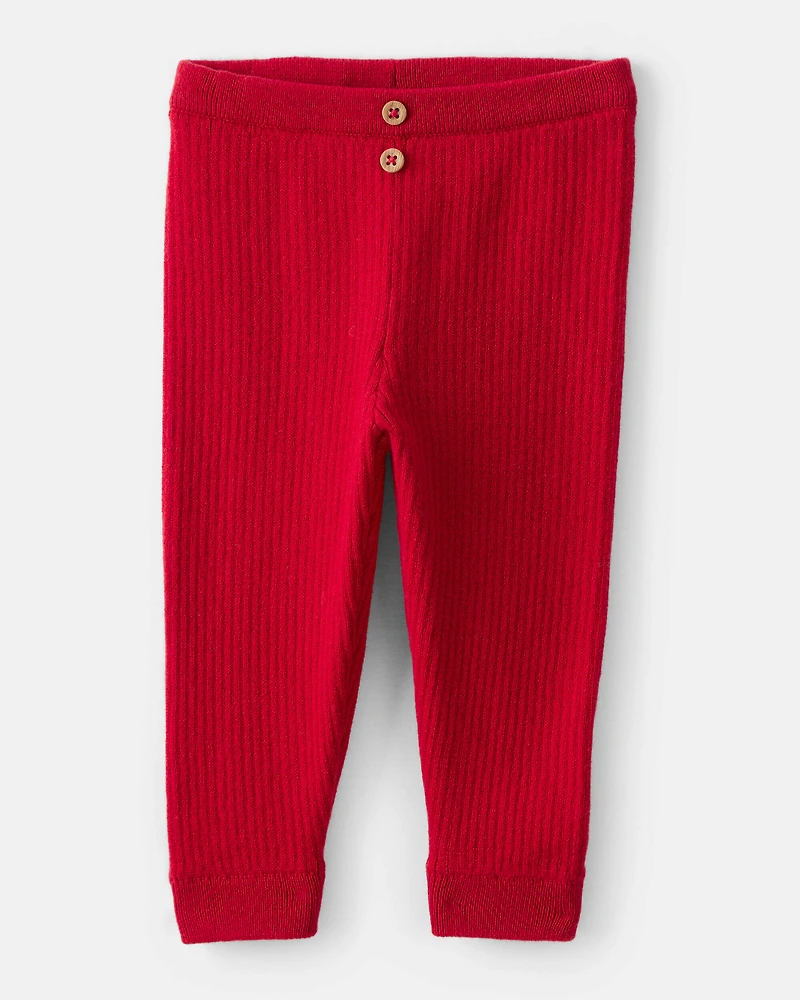 Baby Girl 2-Piece Wreath Long-Sleeve Sweater & Pant Set - White/Red