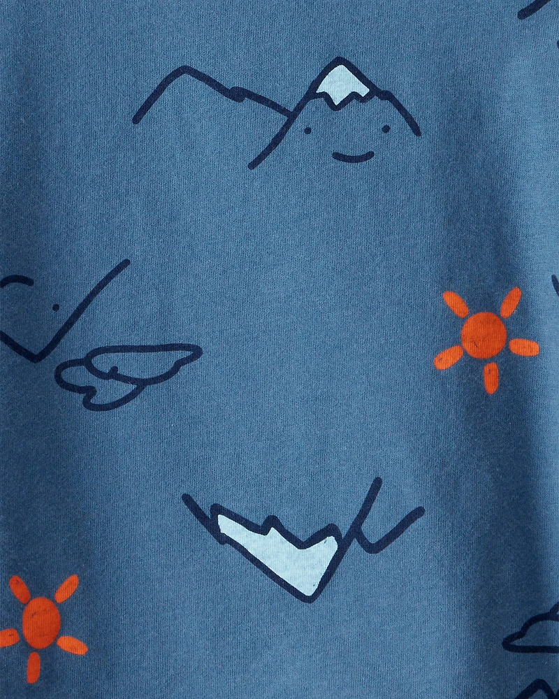 Baby Boy Mountain Long-Sleeve Graphic Tee - Blue