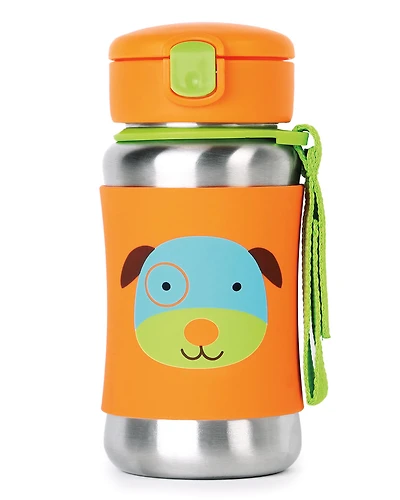 Zoo Stainless Steel Little Kid Straw Bottle