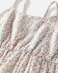 Toddler Organic Cotton Gauze Floral-Print Jumpsuit