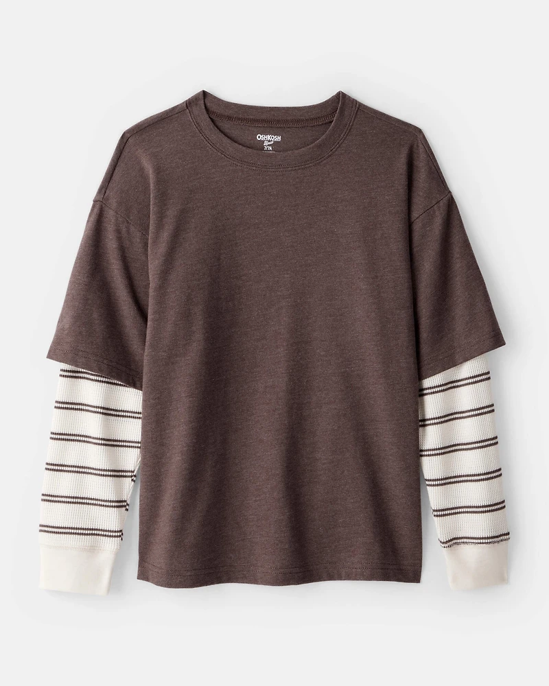 Boys Layered Long-Sleeve T-Shirt - Brown