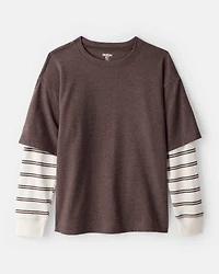 Boys Layered Long-Sleeve T-Shirt - Brown