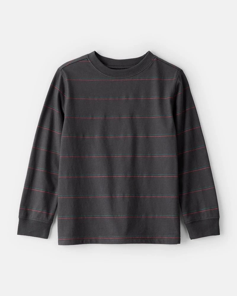 Boys Striped Long-Sleeve T-Shirt - Grey