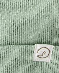 Baby 2-Pack Organic Cotton Rib Caps - Juniper Moss, Blue