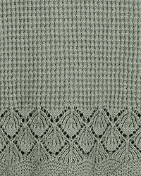 Kid 2-Piece Pointelle Sweater Crochet Knit Tank & Skirt Set - Green