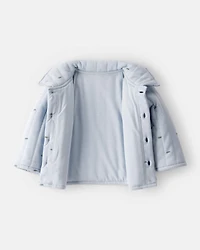 Baby Boy Dinosaur Quilted Cardigan - Blue