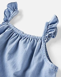 Girls Organic Cotton Chambray Dress