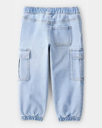 Toddler Boy Mid-Rise Denim Cargo Joggers - Blue