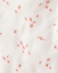 Toddler Girl 2-Piece Heart Print Cotton Long-Sleeve Dress - Brown