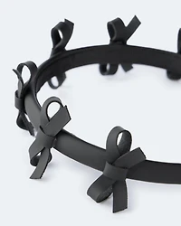 Toddler Girl Faux Leather Bow Headband - Black