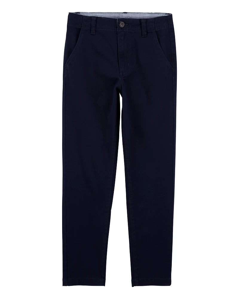 Kid Slim Tapered Chino Pants - Navy