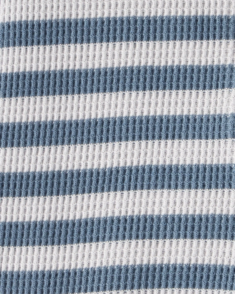 Baby Sleep & Play Pajamas Made with Organic Cotton in Blue Stripes