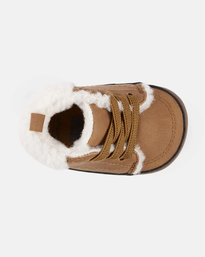 Baby Boy Sherpa Lined Boots - Brown