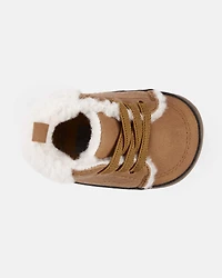 Baby Boy Sherpa Lined Boots - Brown