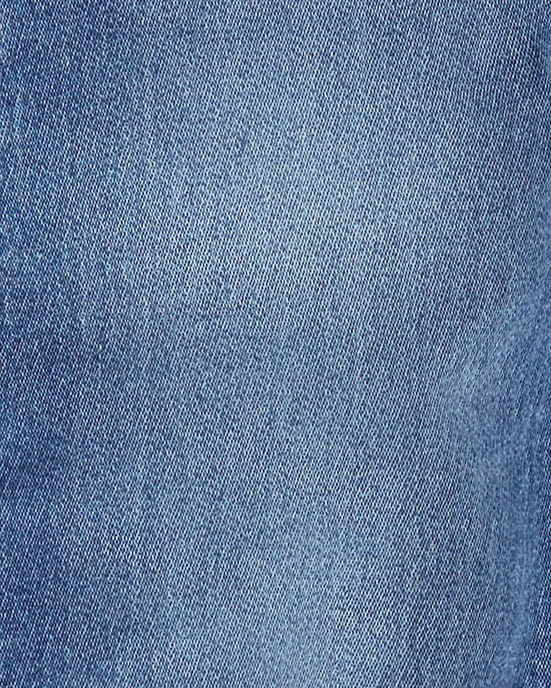Baby Knit-Like Denim Overalls - Medium Wash