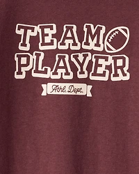 Toddler Boy Team Player Football Short-Sleeve Graphic Tee - Maroon