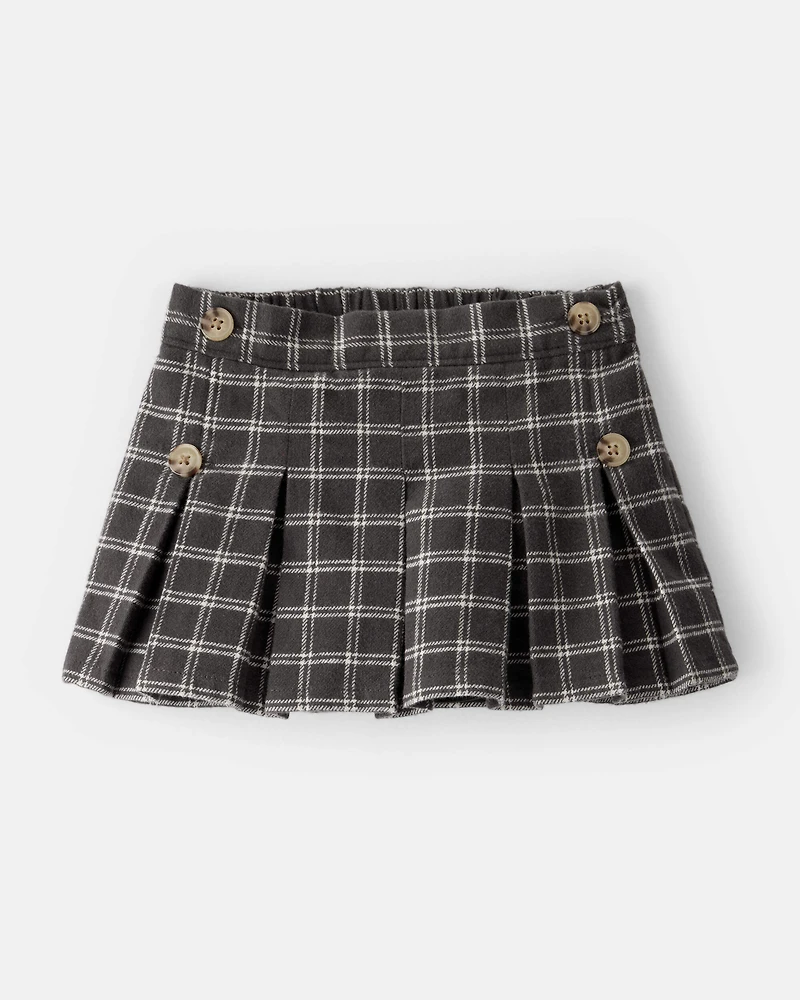 Baby Girl 3-Piece Corduroy Bodysuit, Plaid Skort & Printed Pants Set - Multi