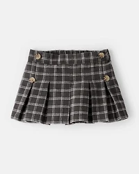 Baby Girl 3-Piece Corduroy Bodysuit, Plaid Skort & Printed Pants Set - Multi