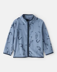 Toddler Boy Penguin Microfleece Zip-Up Jacket - Blue