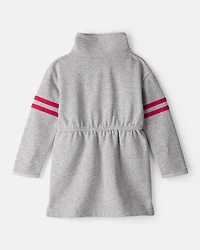Toddler Girl Mock Neck Long-Sleeve Dress - Grey