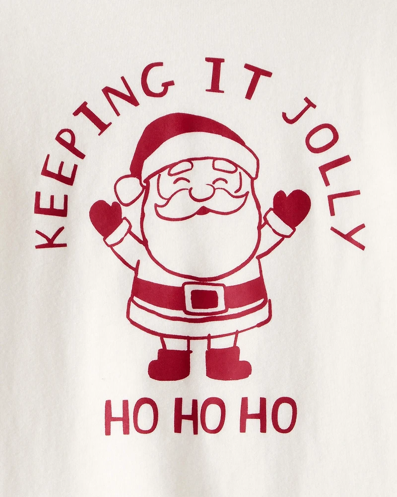 Toddler Boy Christmas Keeping It Jolly Santa Long-Sleeve Graphic Tee - White