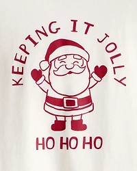 Toddler Boy Christmas Keeping It Jolly Santa Long-Sleeve Graphic Tee - White
