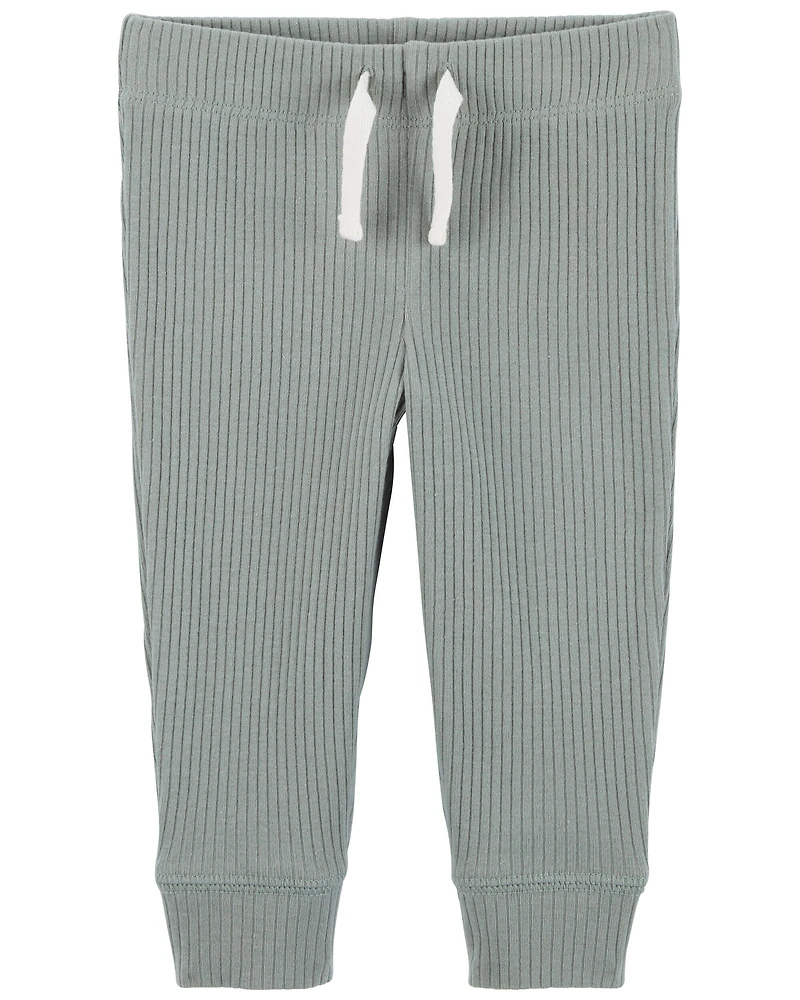 Baby 3-Piece Ribbed Outfit Set - Green