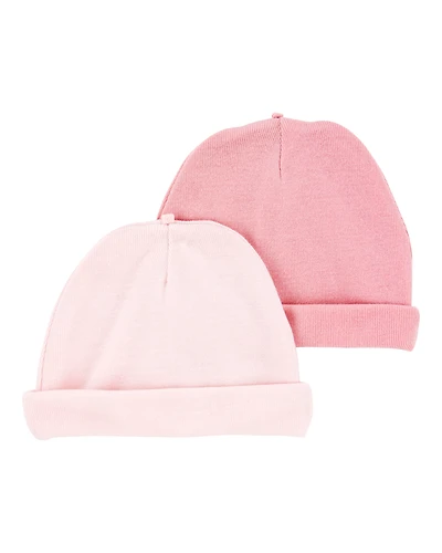 Baby 2-Pack Caps - Pink