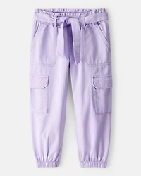 Toddler Girl 2-Piece Happy Pullover Sweatshirt & Cargo Joggers Set - Purple