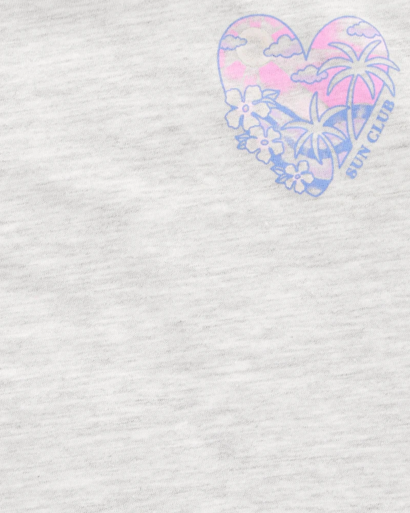 Toddler Heart "Sun Club" Muscle Tank - Heather Grey