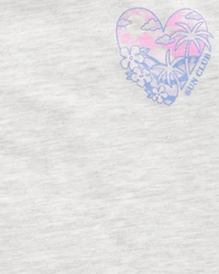 Toddler Heart "Sun Club" Muscle Tank - Heather Grey