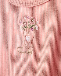 Baby Girl Cowgirl Boot Cotton Short-Sleeve Top - Pink