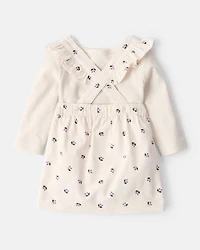 Baby Girl 3-Piece Floral Long-Sleeve Dress Set - White