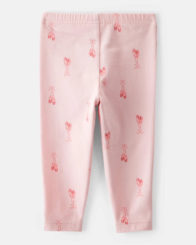 Baby Girl Cotton Ballerina Stretch Leggings - Pink
