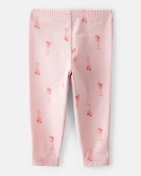 Baby Girl Cotton Ballerina Stretch Leggings - Pink