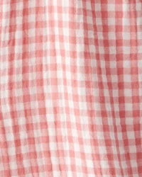 Toddler Organic Cotton Gauze Gingham Jumpsuit