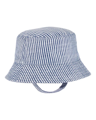 Baby Girl Linen Chambray Sun Hat - Denim