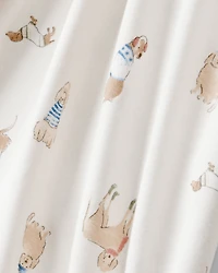Baby Dog Print PurelySoft Snug Fit Sleep & Play Pajamas - White