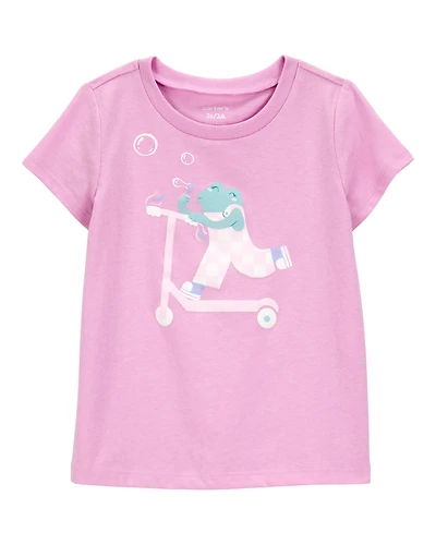 Toddler Girl Scooter Frog Short-Sleeve Graphic Tee - Pink