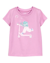 Toddler Girl Scooter Frog Short-Sleeve Graphic Tee - Pink
