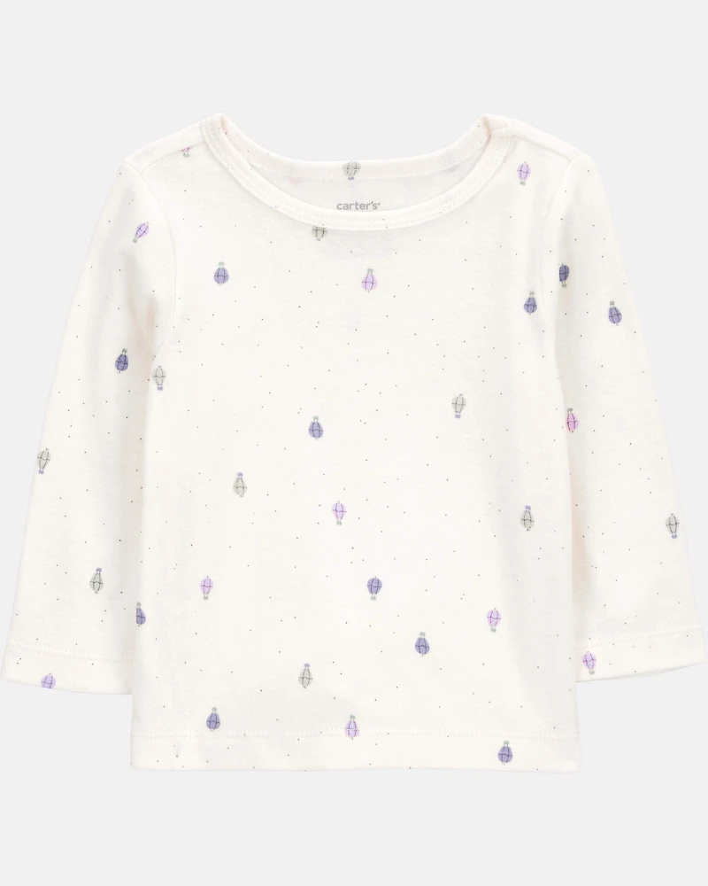 Baby 2-Piece Long-Sleeve Tee & Coverall Set - Purple