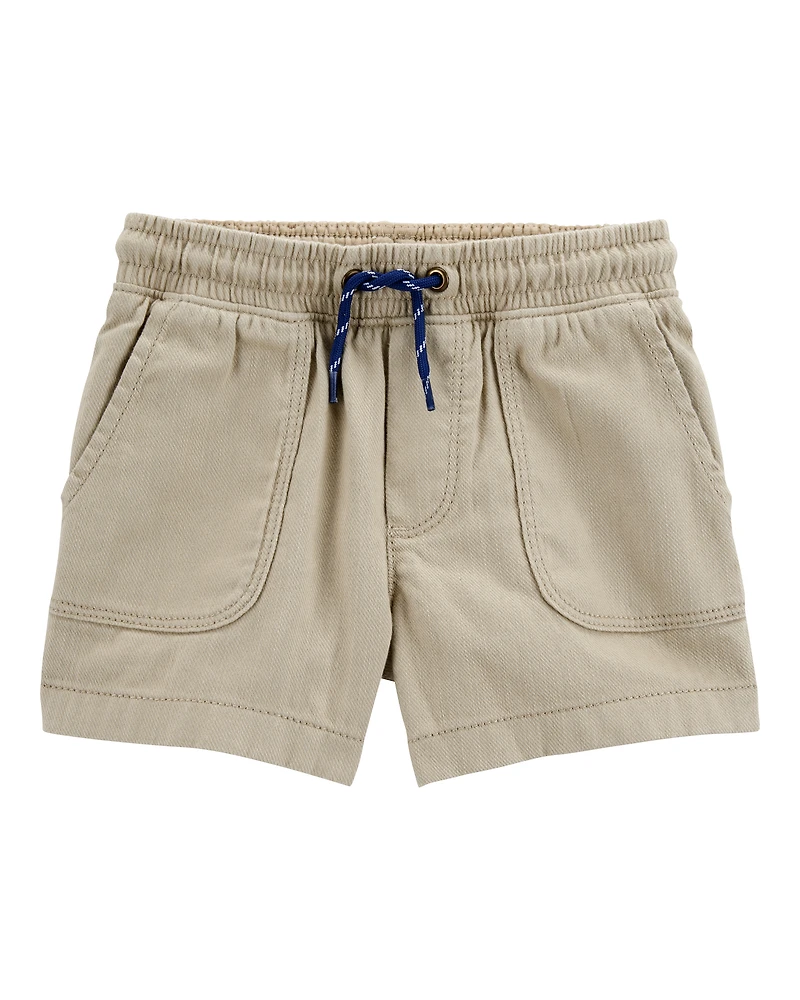 Toddler Pull-On Twill Shorts - Khaki