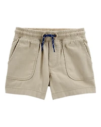 Toddler Pull-On Twill Shorts - Khaki