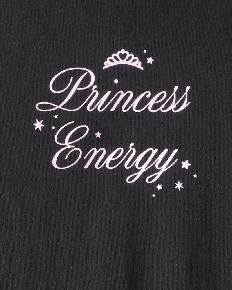 Girls Princess Long-Sleeve Graphic Tee - Black
