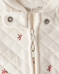 Baby Quilted Bow Print Sleep & Play Made with Organic Cotton