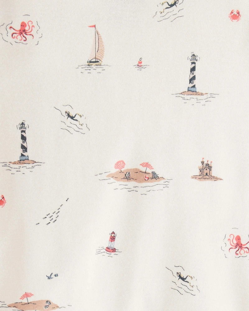 Baby Organic Cotton Pajamas in Coastal Vacation Print