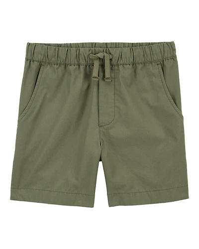 Boys Pull-On Poplin Shorts - Olive
