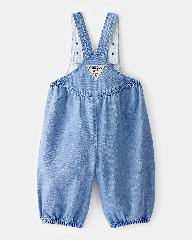 Baby  Vintage Inspired Chambray V-Neck Overalls - Nostalgia Wash