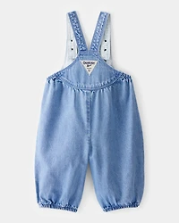 Baby  Vintage Inspired Chambray V-Neck Overalls - Nostalgia Wash