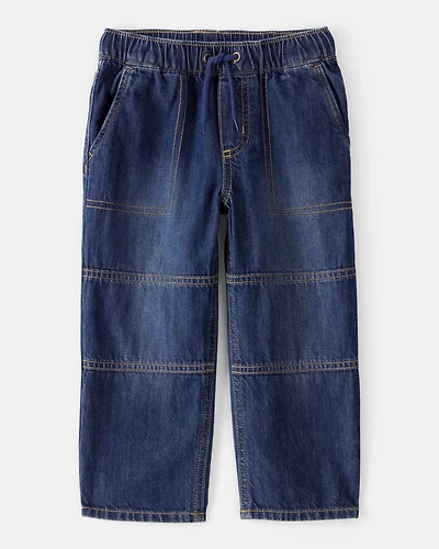 Toddler Boy  Wide-Leg Pull-On Denim Jeans - Dark Wash